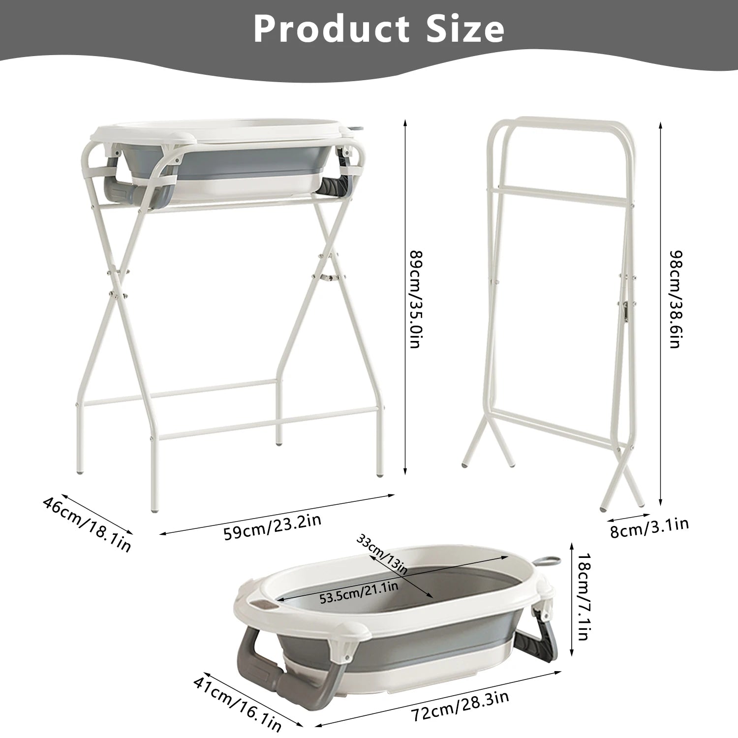 Bañera 3 en 1 desmontable