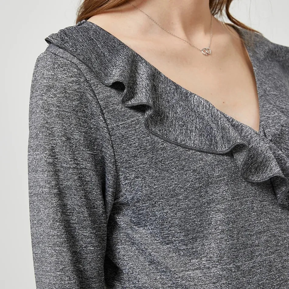 Camiseta de otoño cruzada para lactancia